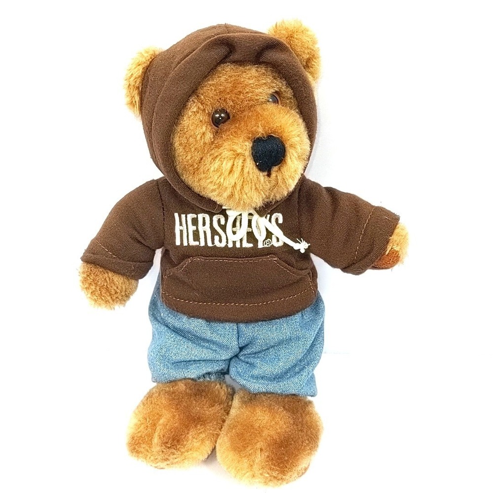 Hershey's Fitness Teddy Bear Plush Brown Hoodie Denim Pant Stuffed Animal Toy 9"